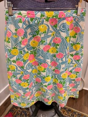 Vintage Floral A-Line Skirt in Pink, Yellow, Blue, Green. PHENOMENAL. Sz 2